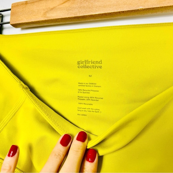 Girlfriend Collective Set: Rare Chartreuse Paloma Bra & High‑Rise Leggings M - Picture 7 of 13